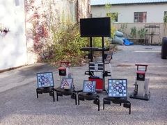 कार्टेसीज कार और ट्रक दोनों के लिए पोर्टेबल चलती 3 डी पहिया संरेखण 3 कैमरा प्रौद्योगिकी